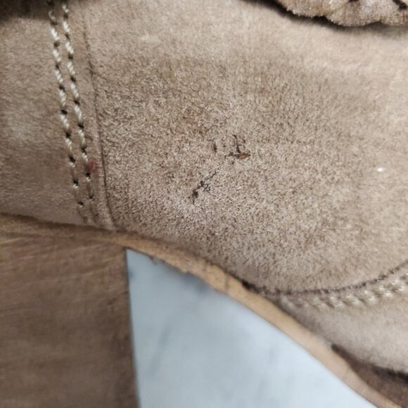 Dingo Twisted Sister Suede Leather Boots Neutral Tan  Size 6.5 Block Heel - Picture 8 of 12